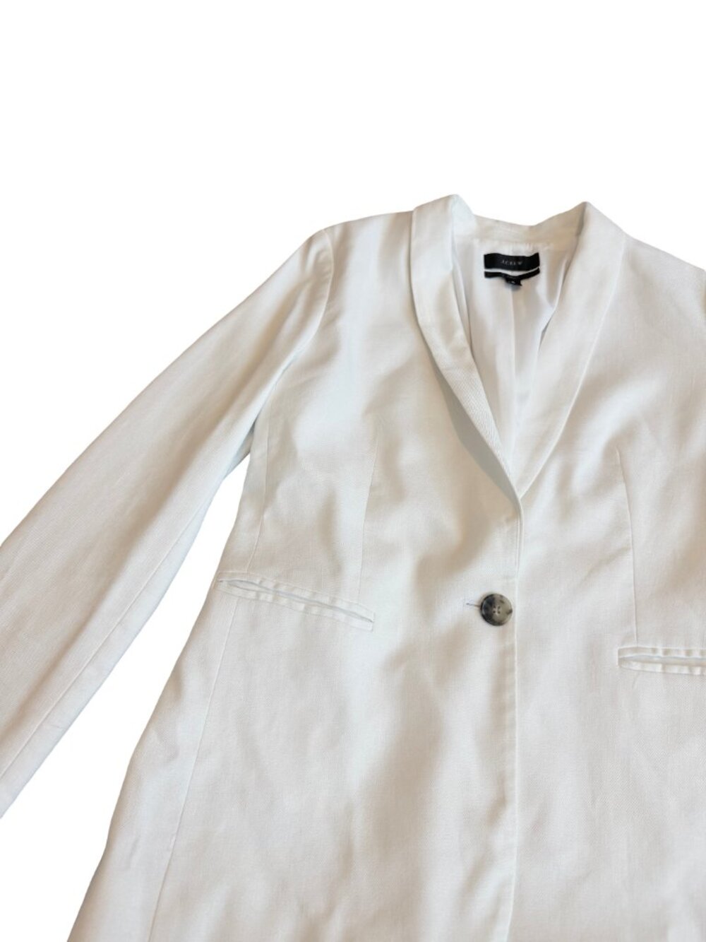 J. Crew Shawl Collar Linen Blend Single Button Tailored Blazer Size 6 Women's - Picture 6 of 13